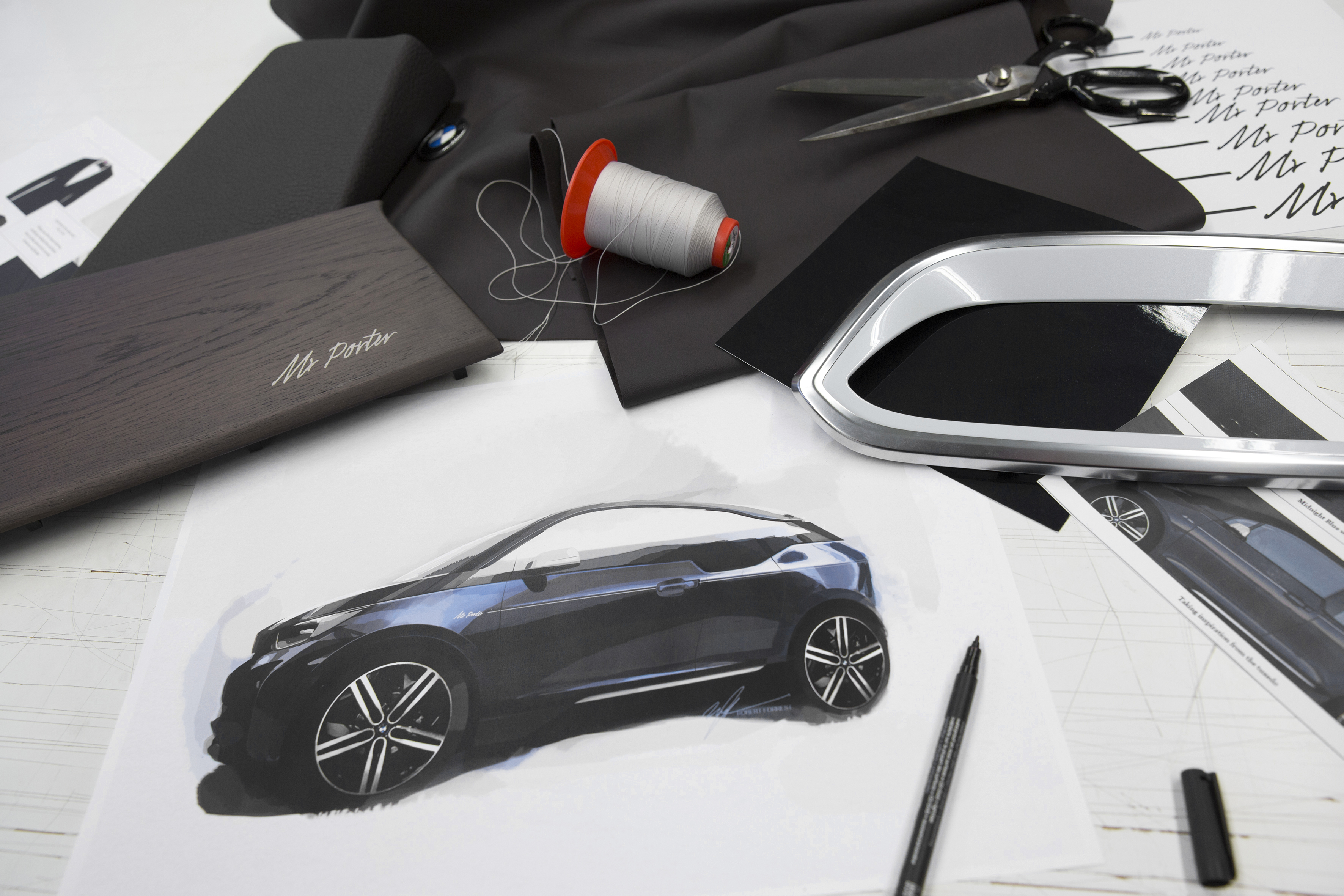 BMW i3 Mr Porter sketch drawing